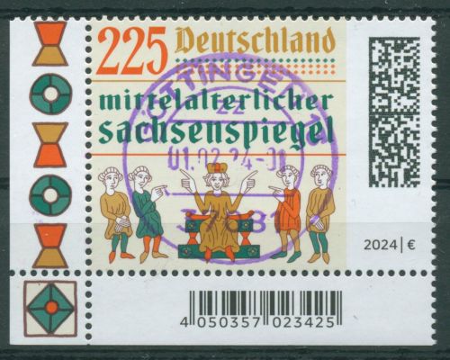 Bund 2024 Sachsenspiegel 3815 Ecke 3 mit TOP-Stempel (E4332)