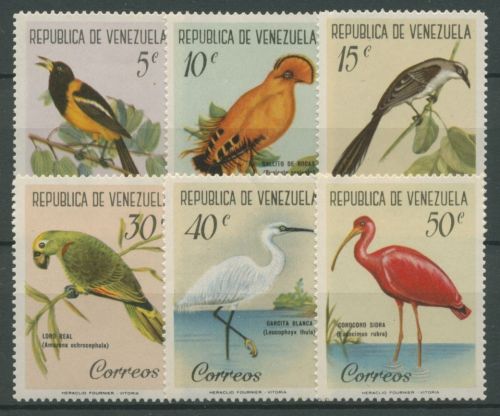 Venezuela 1961 Vögel Reiher Sichler Papagei 1416/21 postfrisch
