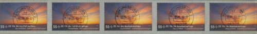 Bund 2009 Sonnenuntergang Rollenmarke sk 2717 5er-Streifenmit Nr., TOP-Stempel