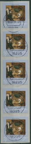 Bund 2008 Spitzweg Rollenmarke sk 2648 5er-Streifen mit Nr. und TOP-Stempel