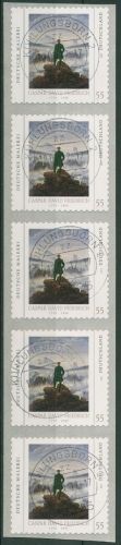 Bund 2011 Friedrich Rollenmarke sk 2869 5er-Streifen mit Nr. u. TOP-Stempel