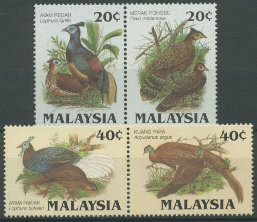 Malaysia 1986 Geschützte Tiere: Fasanenvögel 317/20 A ZD postfrisch