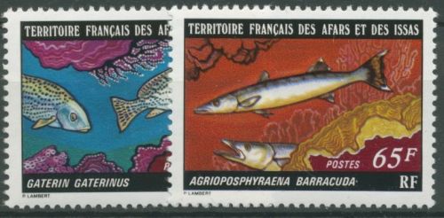 Afar und Issa 1977 Fische Barrakuda Süßlippe 167/68 postfrisch