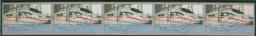 Bund 2006 Wohlfahrt Eisenbahn Rollenende sk 2567 5er-Streifen Nr. TOP-Stempel