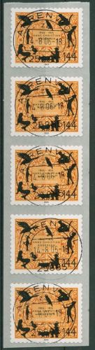 Bund 2005 Andersen Rollenmarke sk 2455 5er-Streifen mit Nr. TOP-Stempel
