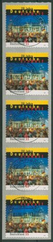 Bund 2010 Deutsche Einheit Rollenende sk 2822 5er-Streifen mit Nr. TOP-Stempel