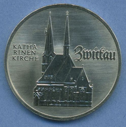 DDR 5 Mark 1989 Katharinenkirche Zwickau, J 1626 vz/st (m4847)
