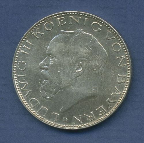 Bayern 2 Mark 1914 D, König Ludwig III., J 51 vz (m6880)