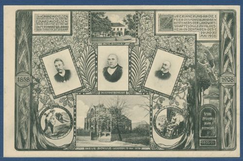 50 Jahre Landwirtschaftsschule in Hildesheim 1908, ungebraucht (AK5598)