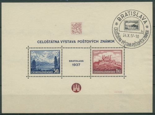 Tschechoslowakei 1937 Briefmarkenausst. Preßburg Block 1 gestempelt (C91838)