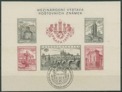Tschechoslowakei 1955 Praga´55 Bauwerke Prag Block 16 B gestempelt (C97538)