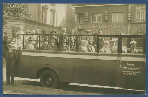 Astoria Rund- u. Gesellschaftsfahrten Hamburg Kirchenallee, gel. 1929 (AK5555)