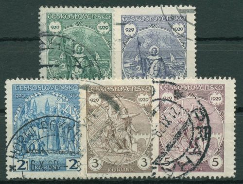 Tschechoslowakei 1929 Herzog Wenzel I. von Böhmen 283/87 gestempelt