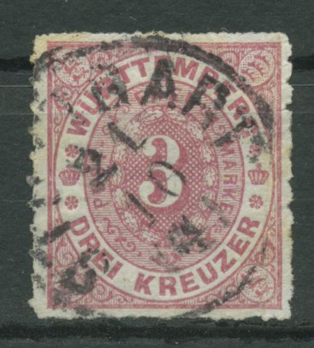 Württemberg 1869 Ziffer im Oval 38 gestempelt