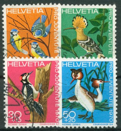 Schweiz 1970 Pro Juventute Tiere Vögel 936/39 gestempelt