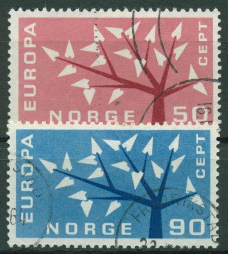 Norwegen 1962 Europa CEPT Stilisierter Baum 476/77 gestempelt