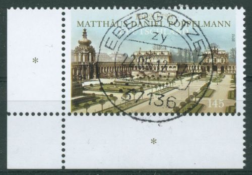 Bund 2012 Dresdner Zwinger D.Pöppelmann 2905 Ecke 3 mit TOP-Stempel (E4528)