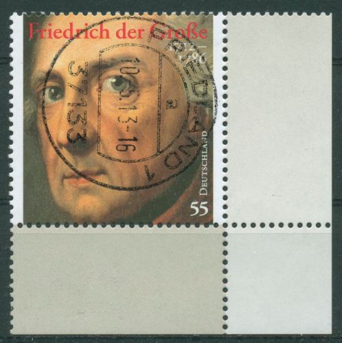 Bund 2012 Preußenkönig Friedrich d. Große 2906 Ecke 4 mit TOP-Stempel (E4529)
