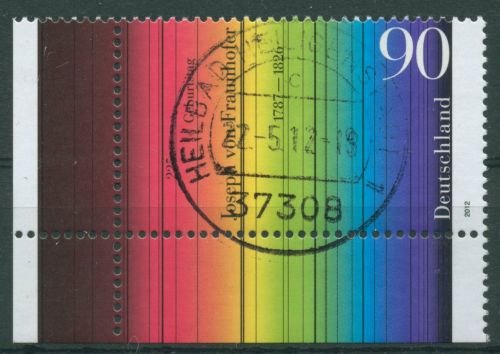 Bund 2012 Physiker J. Frauenhofer 2907 Ecke 3 mit TOP-Stempel (E4530)