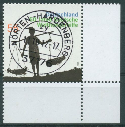 Bund 2012 Welthungerhilfe 2928 Ecke 4 mit TOP-Stempel (E4540)