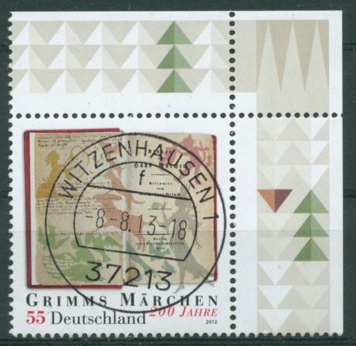 Bund 2012 200 Jahre Grimms Märchen 2938 Ecke 2 mit TOP-Stempel (E4546)