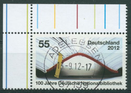 Bund 2012 Nationalbibliothek 2956 Ecke 1 mit TOP-Stempel (E4561)