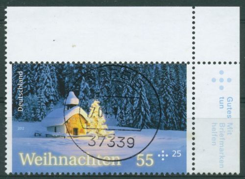 Bund 2012 Weihnachten Kapelle Schloss Elmau 2961 Ecke 2 mit TOP-Stempel (E4566)
