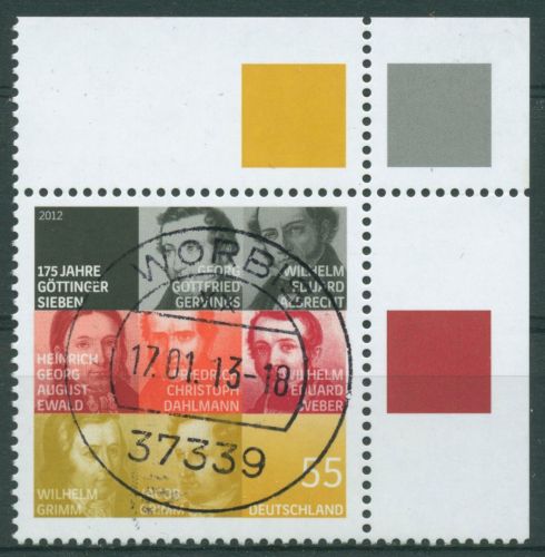 Bund 2012 Professoren Die Göttinger Sieben 2962 Ecke 2 mit TOP-Stempel (E4567)