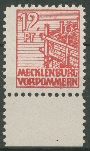SBZ Mecklenburg-Vorpommern 1946 Abschiedsserie Kreidepapier 36 xa UR postfrisch