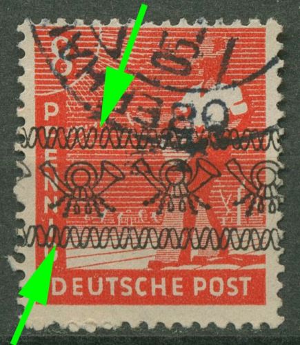 Bizone 1948 Bandaufdruck mit Aufdruckfehler 38 Ia AF PII gestempelt