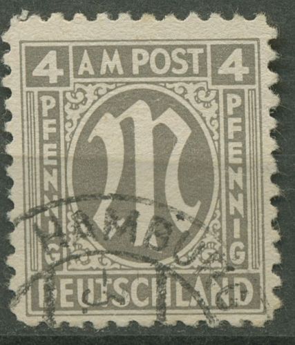 Bizone 1945 AM-POST Amerikanischer Druck Papier z, 2 z gestempelt