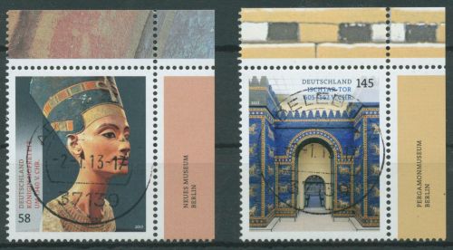 Bund 2013 Schätze aus dt. Museen Nofretete 2975/76 Ecke 2 TOP-Stempel (E3975)