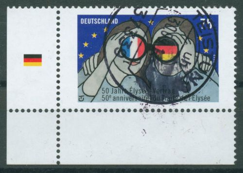 Bund 2013 Elysée-Vertrag 2977 Ecke 3 gestempelt (E4573)