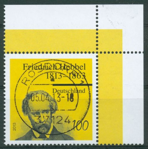 Bund 2013 Lyriker Friedrich Hebbel 2990 Ecke 2 mit TOP-Stempel (E4577)