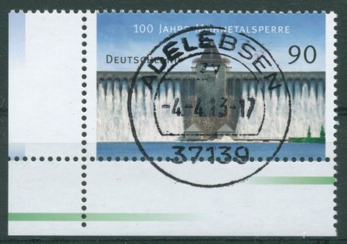 Bund 2013 Staumauer Möhnetalsperre 3000 Ecke 3 mit TOP-Stempel (E4583)