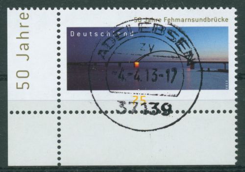 Bund 2013 Fehmarnsundbrücke 3001 Ecke 3 mit TOP-Stempel (E4584)