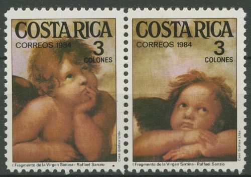 Costa Rica 1984 Weihnachten Engel Gemälde Raffael 1240/41 ZD postfrisch
