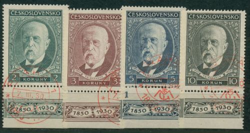 Tschechoslowakei 1930 Staatspräsident Thomás G.Masaryk 299/02 UR gestempelt