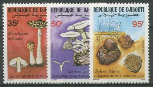 Dschibuti 1987 Speisepilze Riesenschirmling Trüffel 488/90 postfrisch