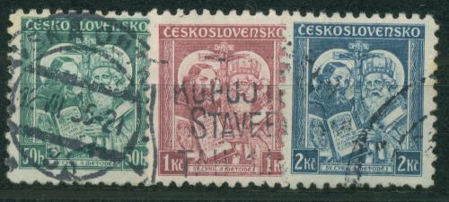 Tschechoslowakei 1935 Heiliger Methodios 339/41 gestempelt