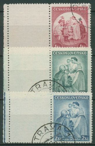 Tschechoslowakei 1936 Kinderhilfe Gemälde 342/44 Lf gestempelt