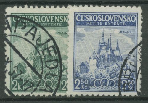 Tschechoslowakei 1937 Entente Hradschin 375/76 gestempelt