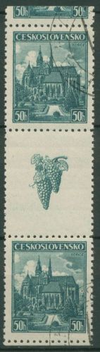 Tschechoslowakei 1938 Briefmarkenausstellung Kosice Kathedrale 401 ZW gestempelt