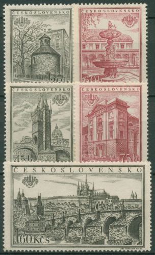 Tschechoslowakei 1955 Praga´55 Bauwerke Blockeinzelmarken 934/38 A postfrisch