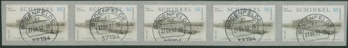 Bund 2006 Schinkel Rollenmarke sk 2552 5er-Streifen mit Nr., TOP-Stempel