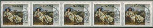 Bund 2018 Goethe sk Rollenmarken 3397 5er-Streifen mit Nr. und ESST BONN