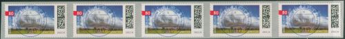 Bund 2021 Gewitterwolke sk Rollenmarken 3617 I 5er-Streifen mit Nr. gestempelt