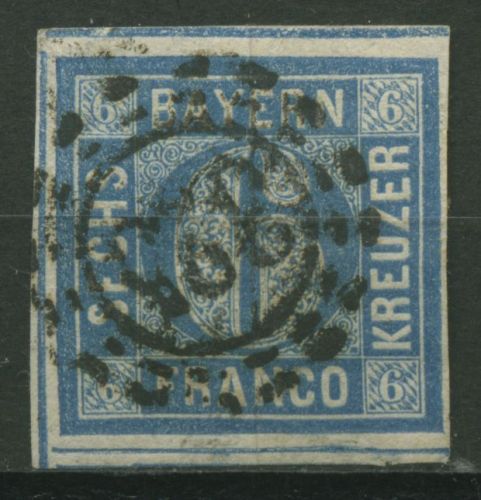 Bayern 1862 6 Kreuzer blau 10 a gestempelt