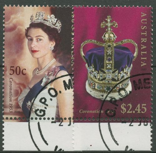 Australien 2003 50 Jahre Krönung v. Königin Elisabeth II. 2228/29 gestempelt