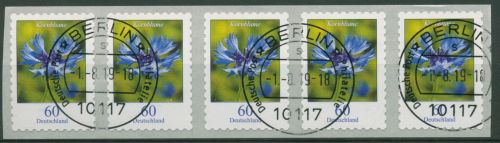 Bund 2019 Blumen Rollenmarke sk, 3481 5er-Streifen mit Nr. gestempelt